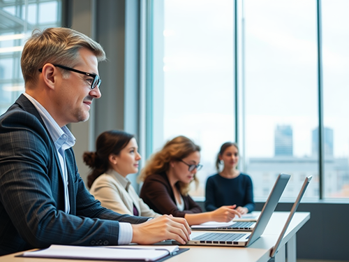 Team sitzt nebeneinander